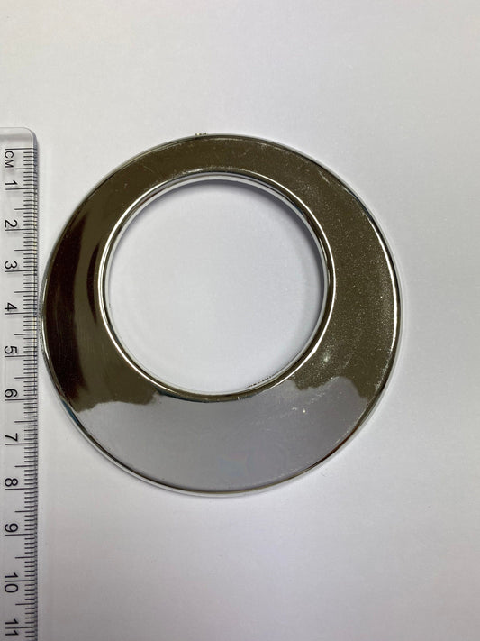 2pcs Silver ABS Light Weight Flat Hoop, ring, large buckle