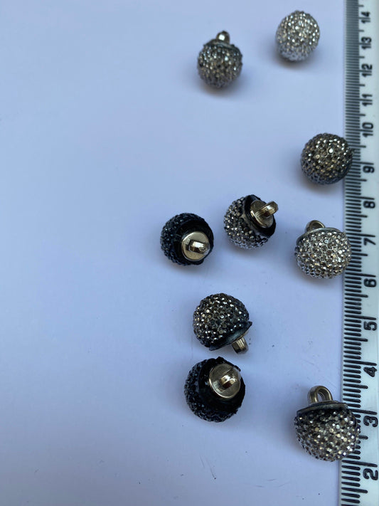 10pcs, Shiny buttons, glitter buttons, jewel buttons, 18L shank buttons, fancy buttons, fashion buttons, couture buttons