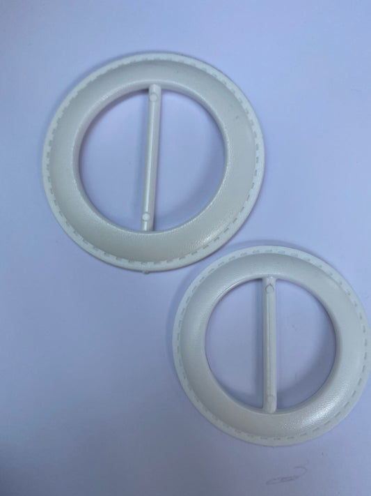 2 of  Stitched Design Buckle, stitch design buckle, white buckle - 2”