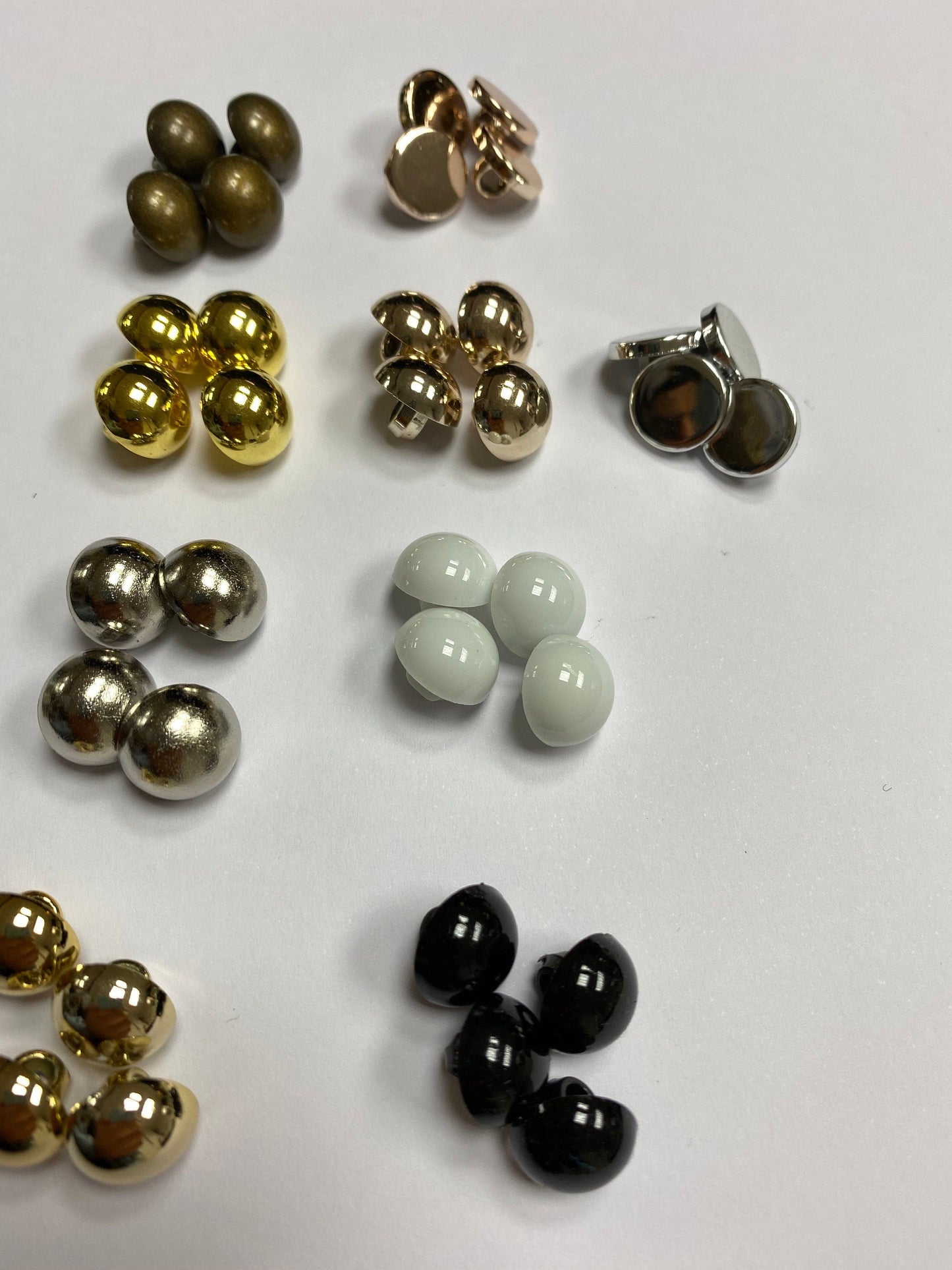 10pcs, 12mm (18L), Shank buttons, half ball buttons, shank buttons colours