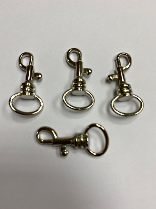 10pcs Metal Keyring Clips 35mm Silver, clips