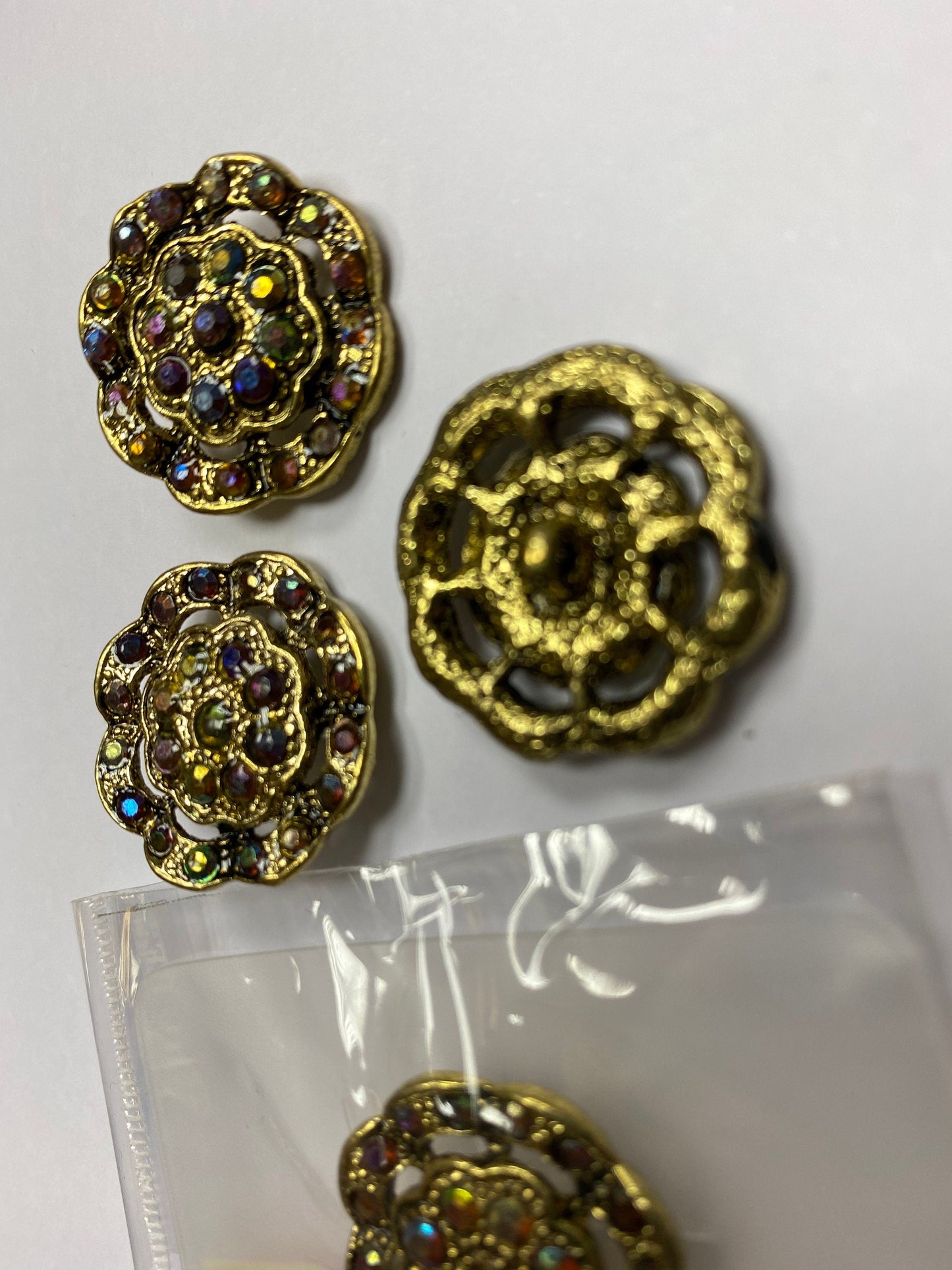 25mm, Diamante button, (Shank) 40L, brass diamanté button shank, diamanté button, vintage buttons, antique buttons, buttons