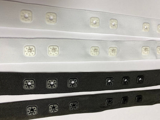 Popper Tape, Snap Tape, body suit Button, button tape, black & white, 2/3 button. OEKO TEX quality, snap fastener, poppers, bodysuit