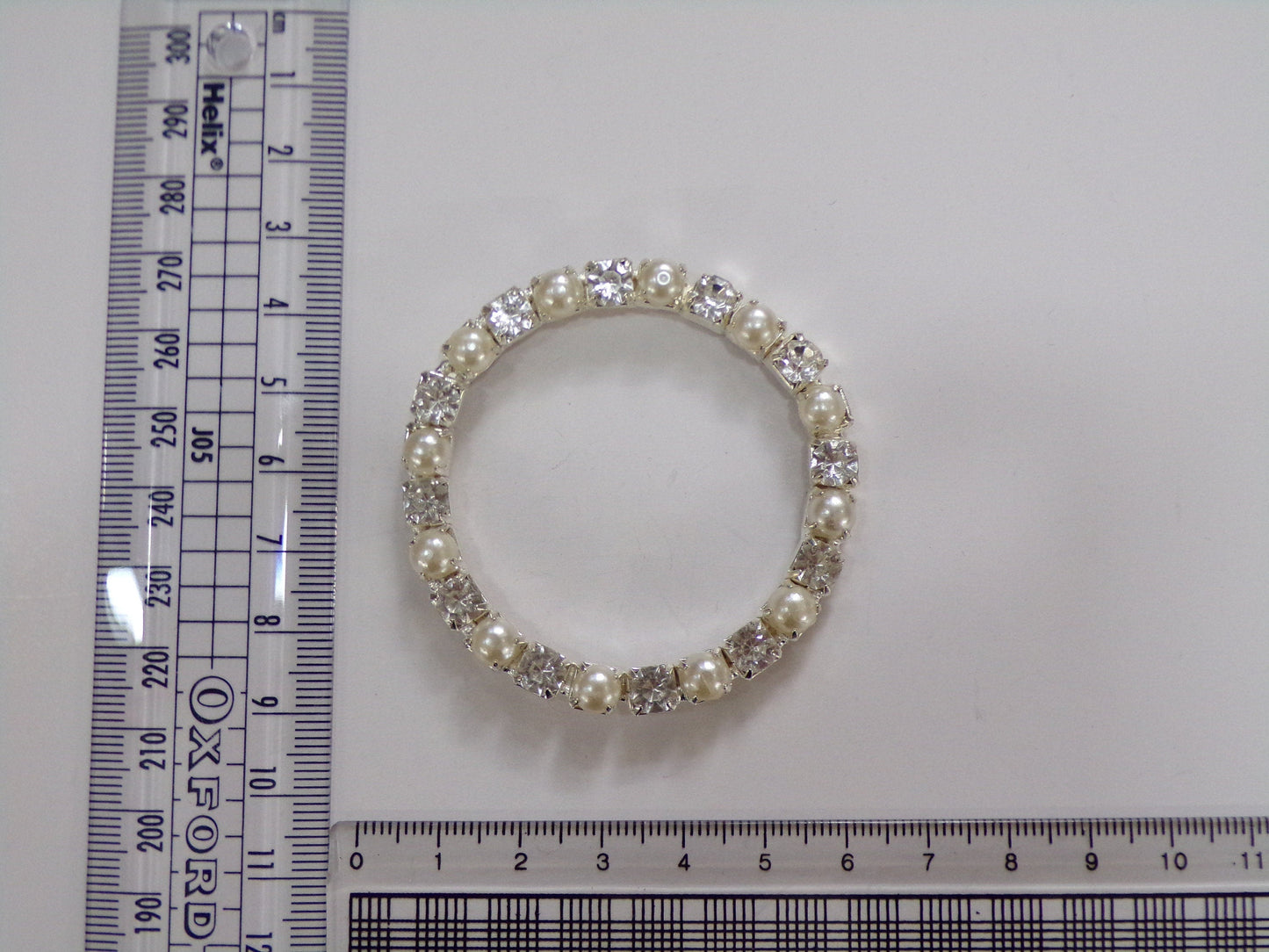 Pearl and Diamante ring d 5.5 cm, Pearl buckle, Decorative ring, Macrame hoop, Pearl diamanté ring Swimwear, Dancewear, Clothing, Craft