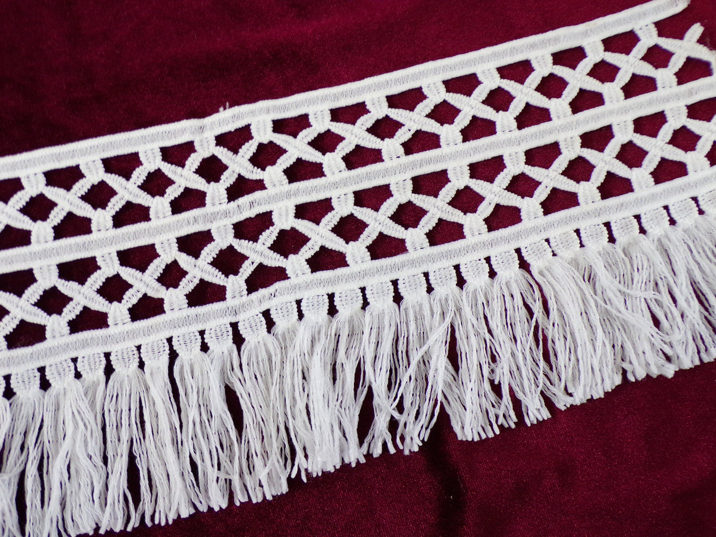 Polyester Lace Fringe Trimming 13cm, Decorative Trim, Boho Ribbon, crochet lace, fringe, lace, festival lace