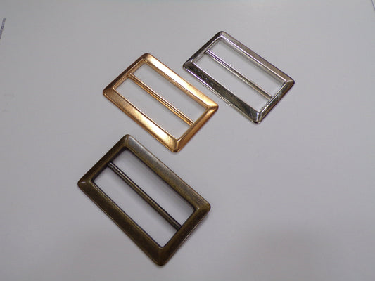 2” Metal Slider, 2” Buckles,  3 Colours available, metal buckles, rectangle buckle