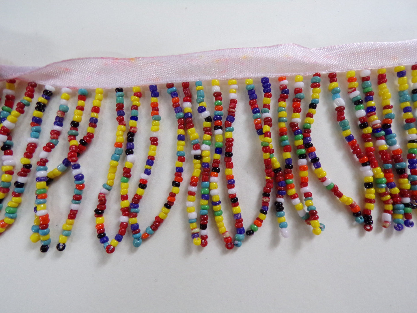 Multi Coloured Acrylic Beaded Trim, bead fringe, beaded tassel, multi tassel bead, beaded fringing, beads, fringe