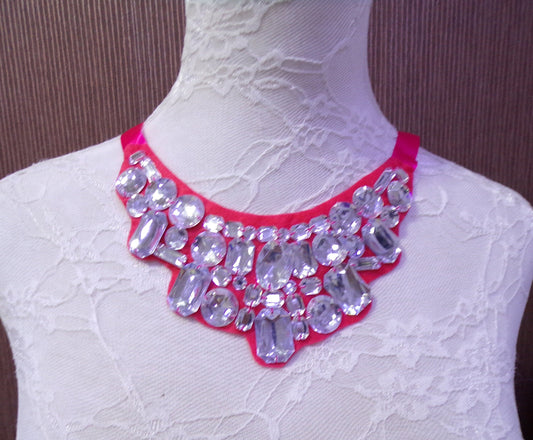 Diamante Jewel Neck Trim, beaded neck trim