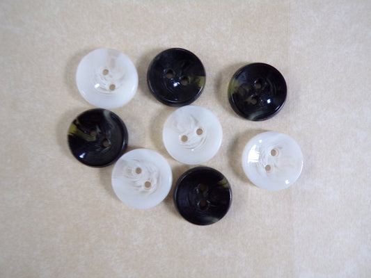 Marble buttons in 2 colours, 2-hole Buttons 18mm (28L)