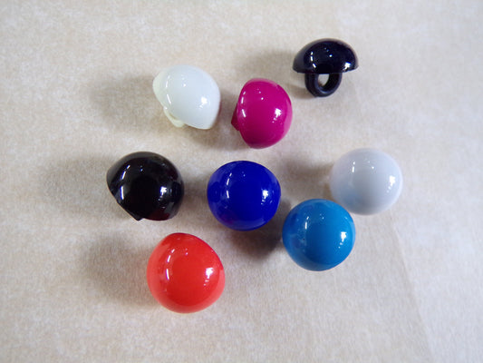 Plastic buttons, Small Half Ball Dome buttons, Shank Buttons, 18L 11.5mm, ball buttons