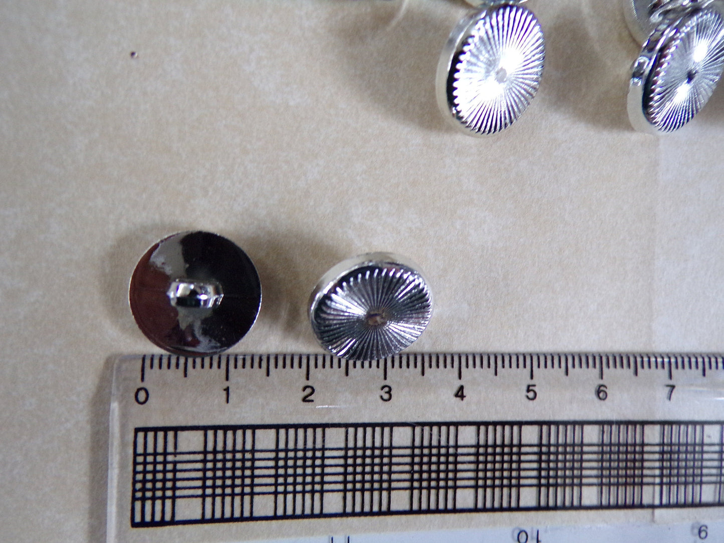 16mm 26L Small Silver Dome Shank Buttons, Metal Look Half Ball Buttons 10pcs