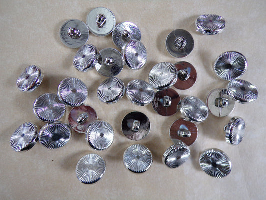 16mm 26L Small Silver Dome Shank Buttons, Metal Look Half Ball Buttons 10pcs