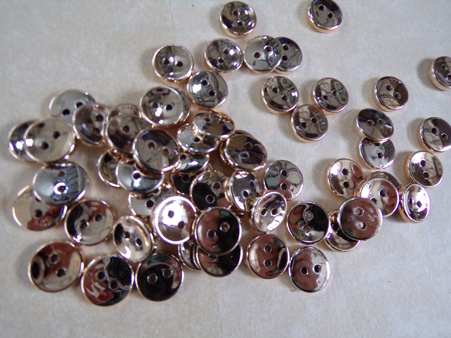 10Pcs Metal 2 hole Shirt Buttons 17L-10.5mm Rose Gold