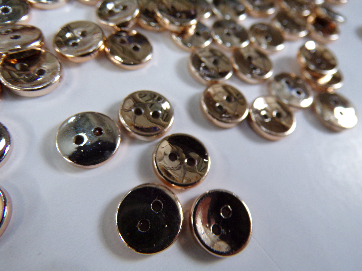 10Pcs Metal 2 hole Shirt Buttons 17L-10.5mm Rose Gold