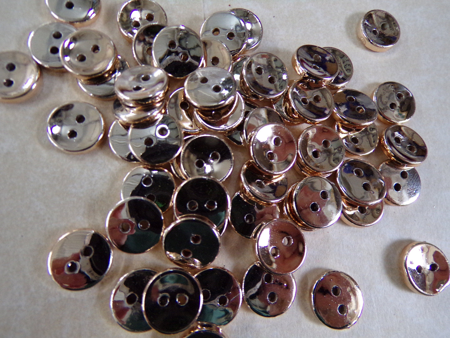 10Pcs Metal 2 hole Shirt Buttons 17L-10.5mm Rose Gold