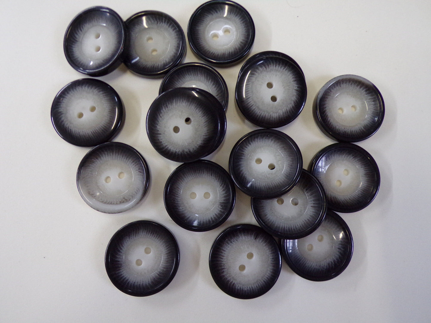 6pcs Flat Horn Buttons 2-hole 30mm 48L, multi button, large button, coat button