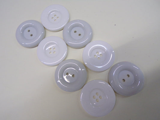 White Buttons 28mm(44L) 2 or 4 hole 6pcs