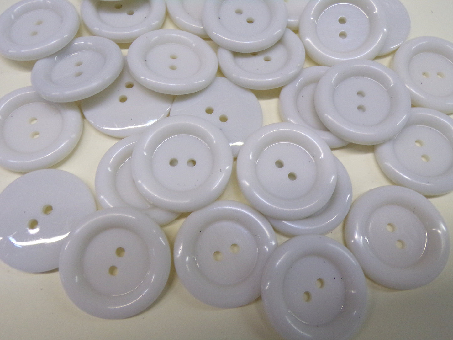 White Buttons 28mm(44L) 2 or 4 hole 6pcs