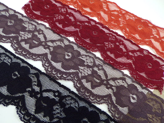6cm lace, Beautiful Stretch Lace Trim, 8 colours, nylon stretch lace, lace, lingerie lace, 60mm lace. Fashion lace