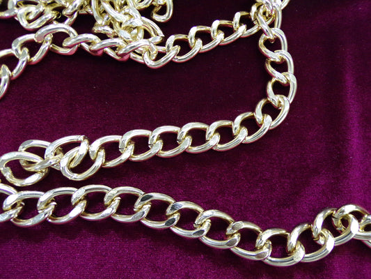 15mm Gold Metal Link Chain Sold by the Metre Jewellery/Crafts, chunky chain, metal chain