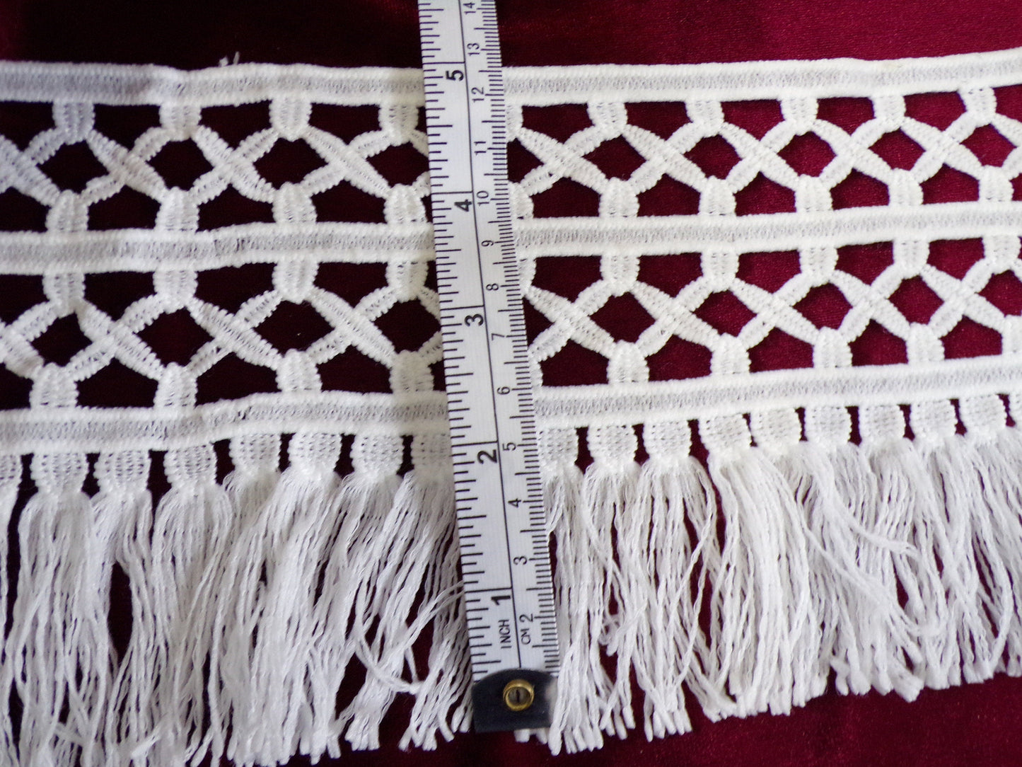 Polyester Lace Fringe Trimming 13cm, Decorative Trim, Boho Ribbon, crochet lace, fringe, lace, festival lace