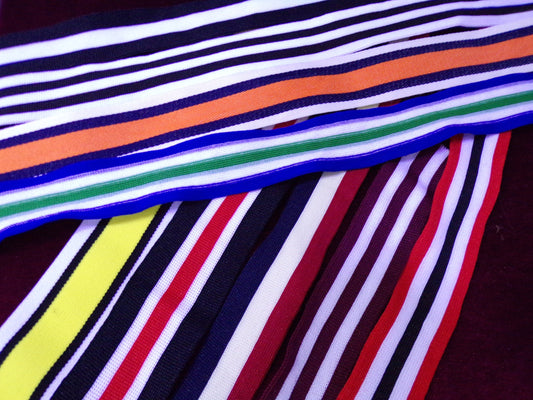 Knitted Stripe Tapes - 25mm 35mm 40mm wide - Various colours, stripe tapes, knitted tape, stripes, jogger tapes, stripes