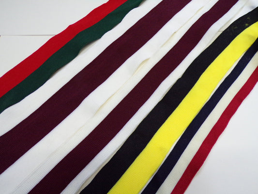 Knitted Stripe Tapes - 30mm 35mm 40mm 45mm wide - Various colours, stripe tapes, hoody tapes, sports tape, stripes