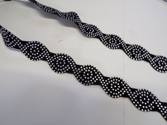 2 Mtr, Diamante Black Trim, Iron on, 2.5cm, diamanté stone iron on, diamanté trim, iron on diamanté, fashion trim