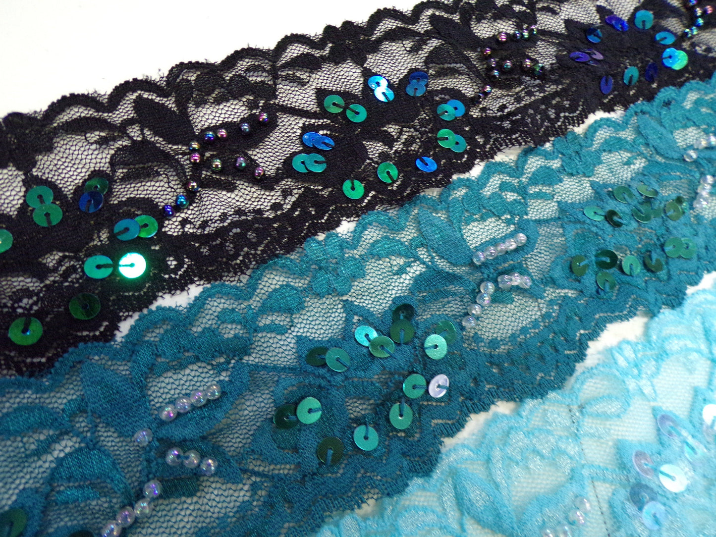 Embroidered sequin and beaded lace, 6cm wide, 1 metre, 8 colours, sequin lace, bead lace, stretch lace