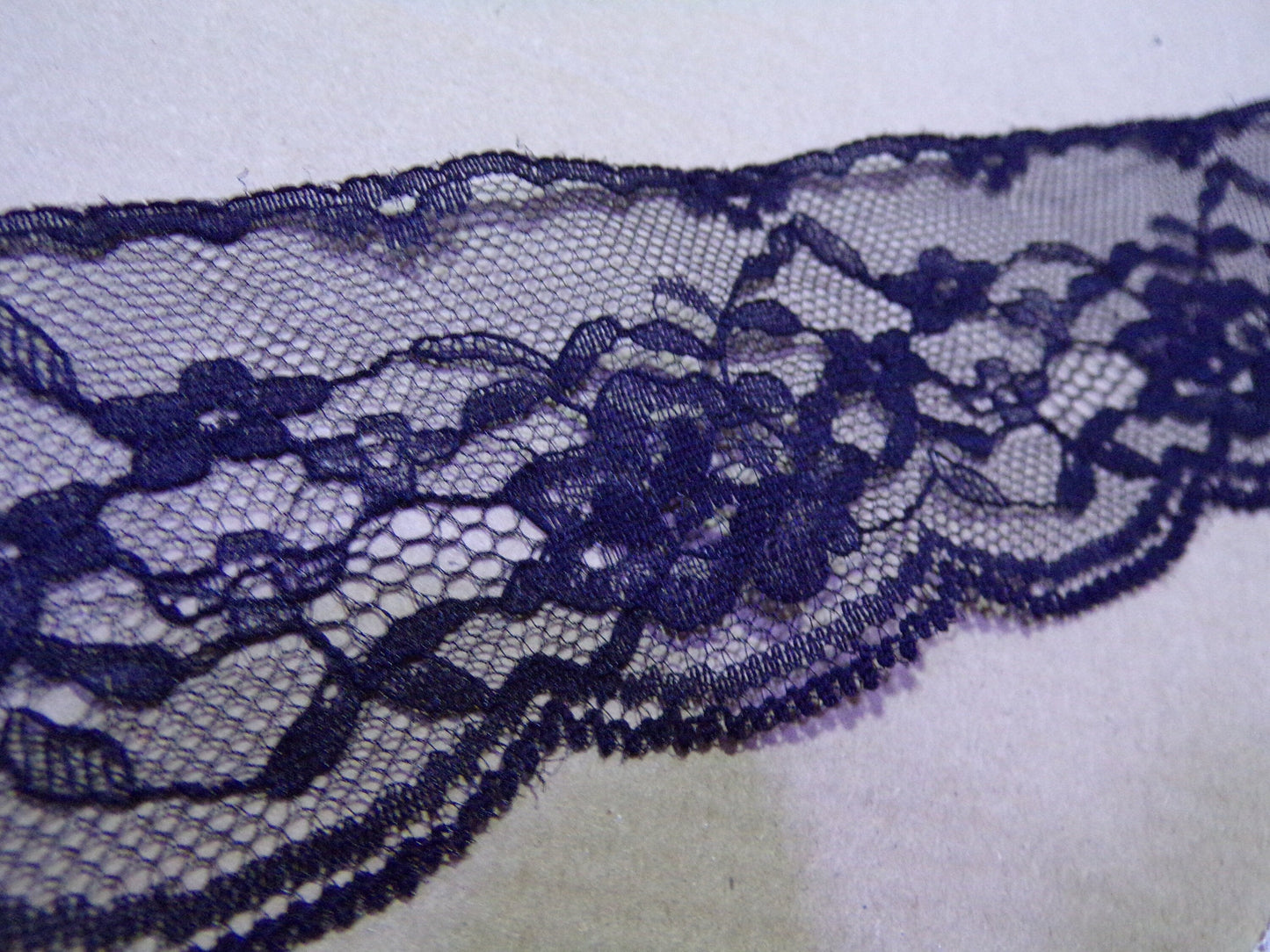 5.5cm wide Delicate White or Black Lace Trim , fine lace, rigid lace, lingerie lace