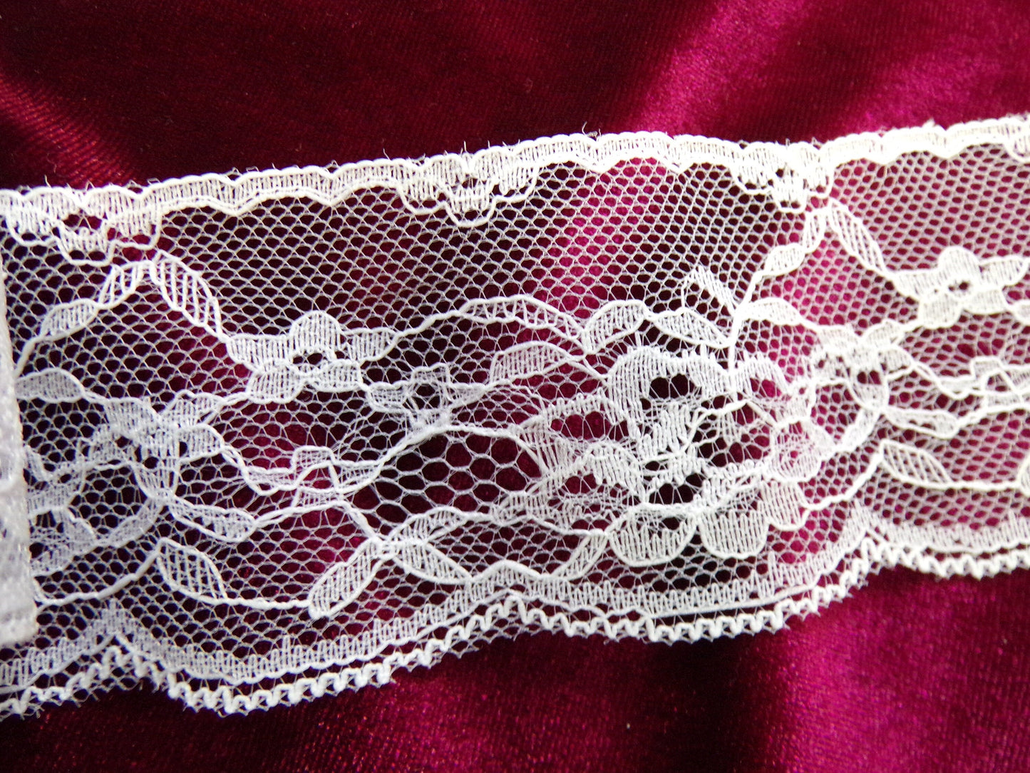 5.5cm wide Delicate White or Black Lace Trim , fine lace, rigid lace, lingerie lace