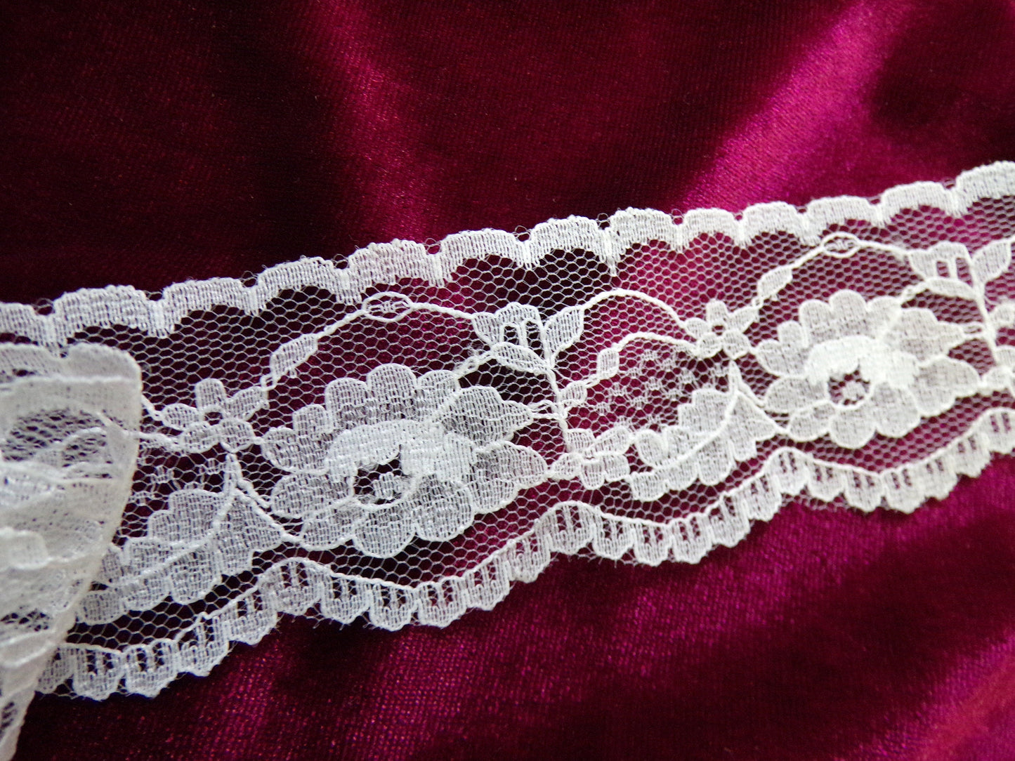 Beautiful White, Black Lace Trim 4cm wide, rigid lace, lace