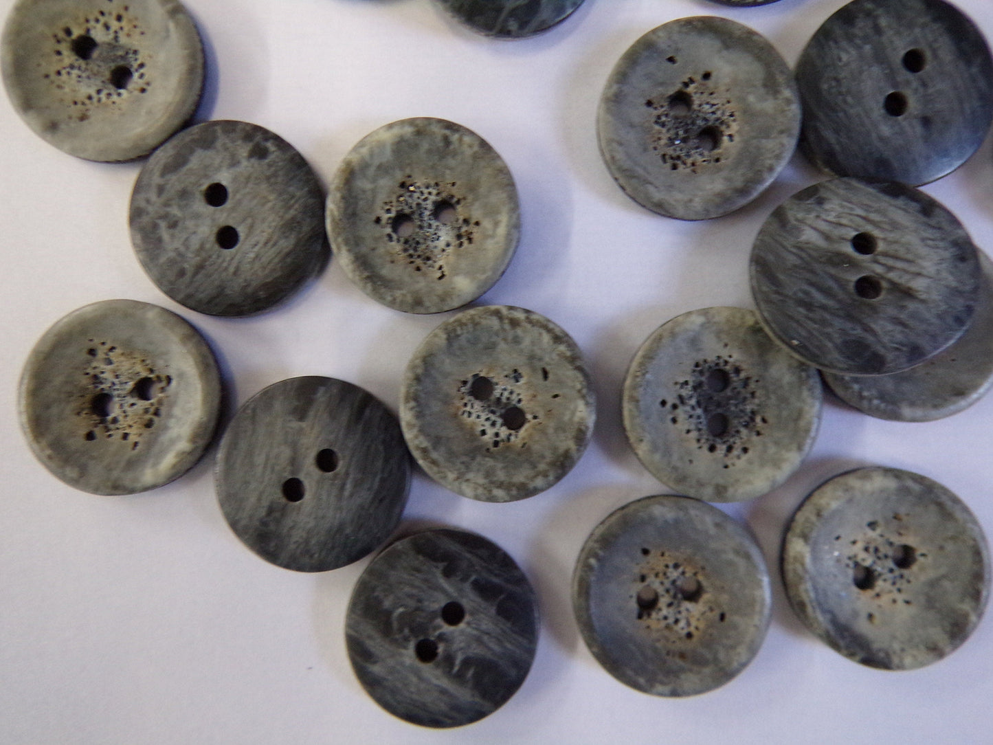 6pcs Matt buttons grey stone effect 16mm 28L Grey Buttons, Shirt Buttons, Coat Buttons, Sewing Button