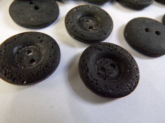 6pcs Matt Buttons Charcoal Black Design 20mm 32L