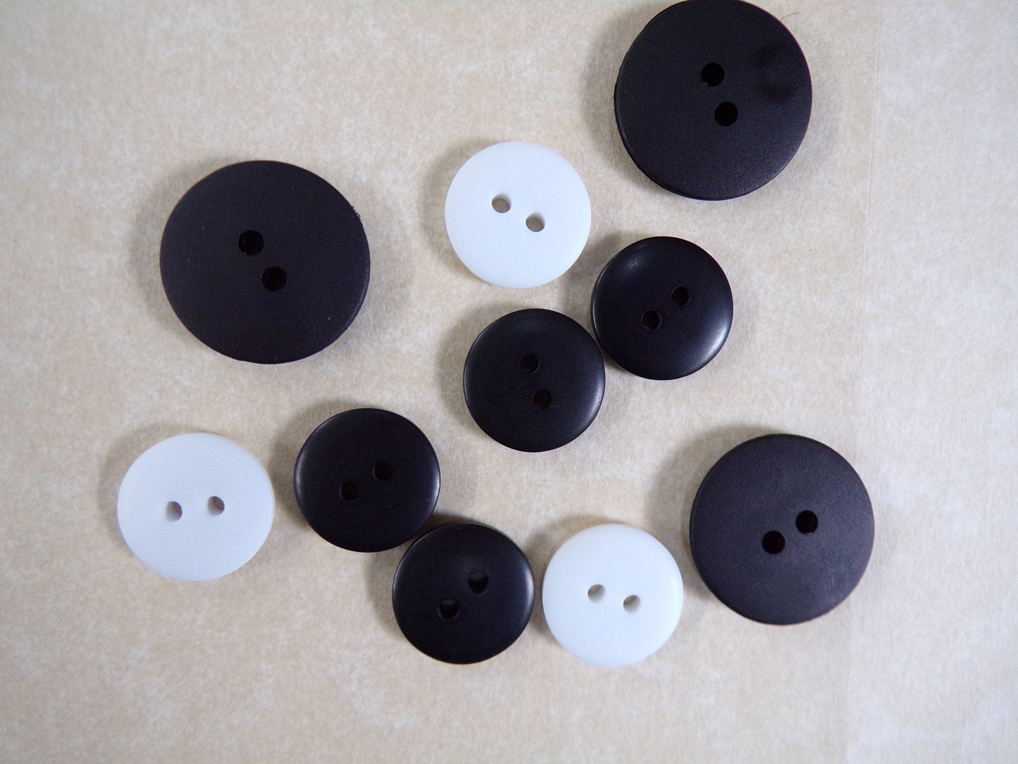 Polyester smarty buttons 24L 32L Black White