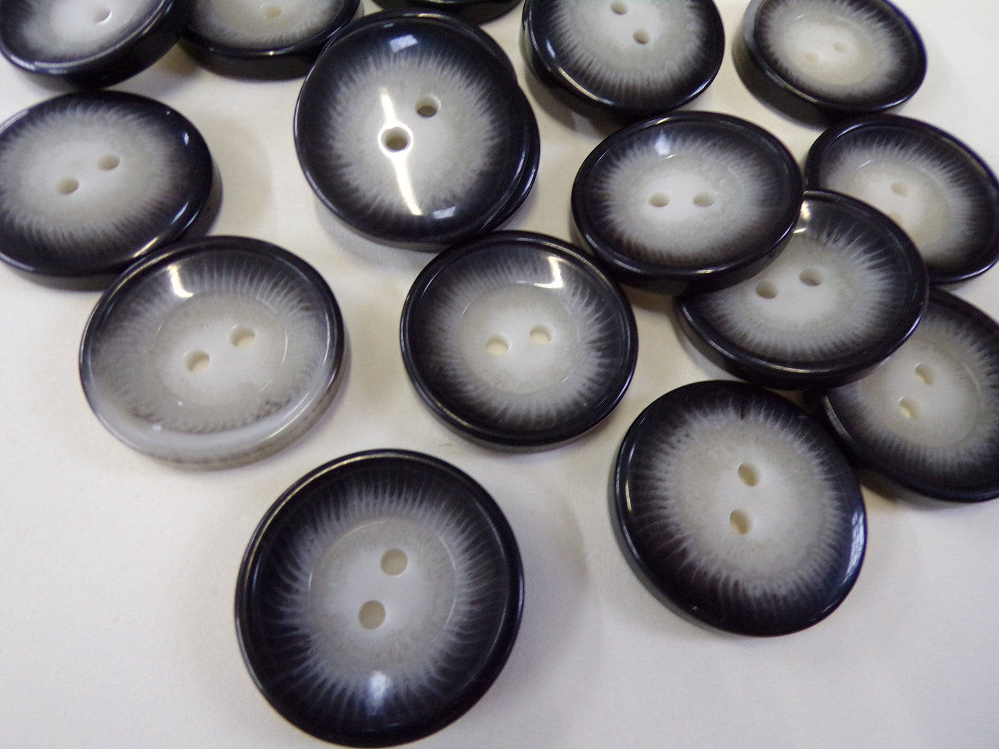 6pcs Flat Horn Buttons 2-hole 30mm 48L, multi button, large button, coat button