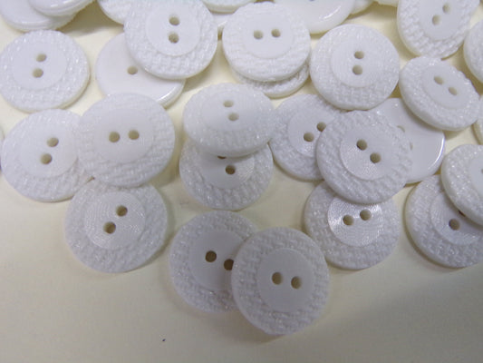 10pcs White Buttons 15mm(24L) 2 hole