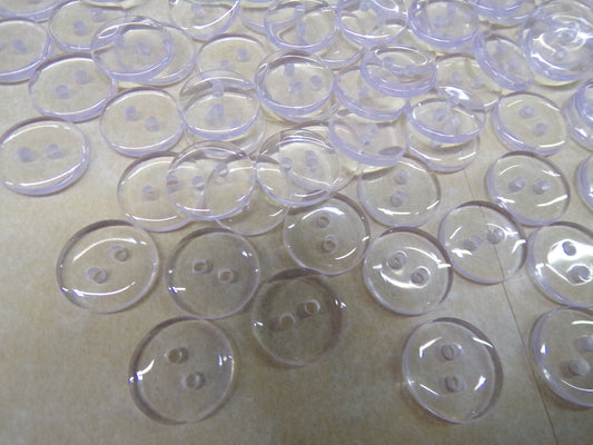 20pcs Clear plastic buttons 12.5 mm 20L 2 hole