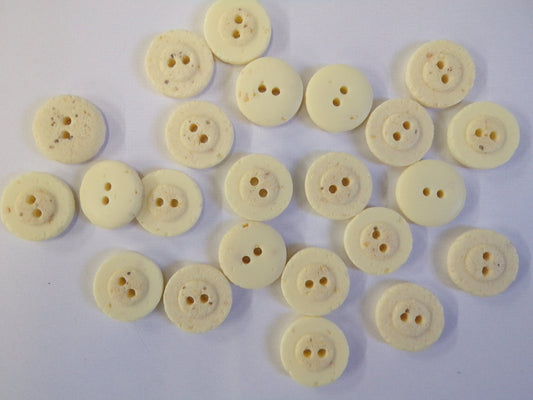 6pcs Vintage Style Matt Buttons, 2-hole, Shirt buttons, White buttons, Craft buttons, Sewing buttons