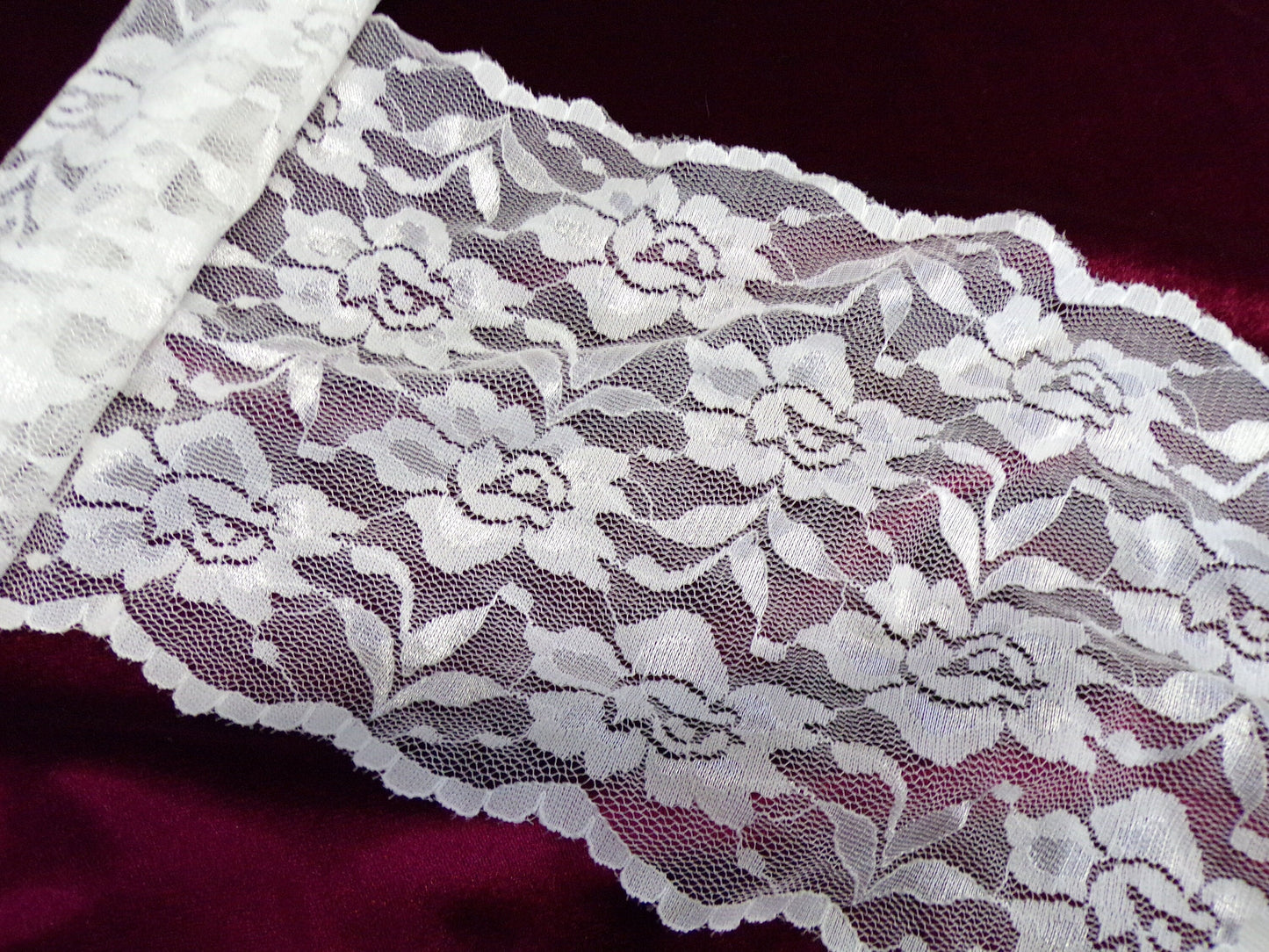 2mtr Delicate Black White Lace Trim 15cm wide, Dress lace, Lingerie, Headband, Sewing lace, French lace