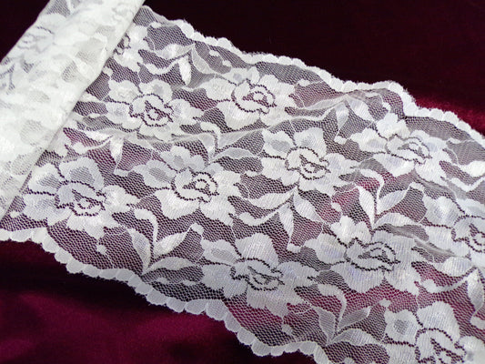 2mtr Delicate Black White Lace Trim 15cm wide, Dress lace, Lingerie, Headband, Sewing lace, French lace