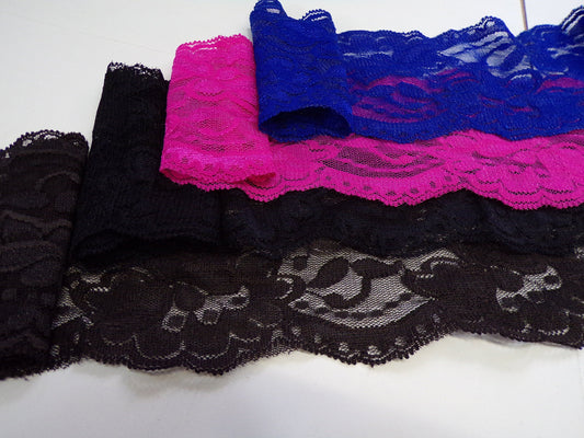 9cm wide Stretch lace trim for Sewing, Craft, Dress, Lingerie, lace, 7 colours, lace, stretch lace, fashion lace