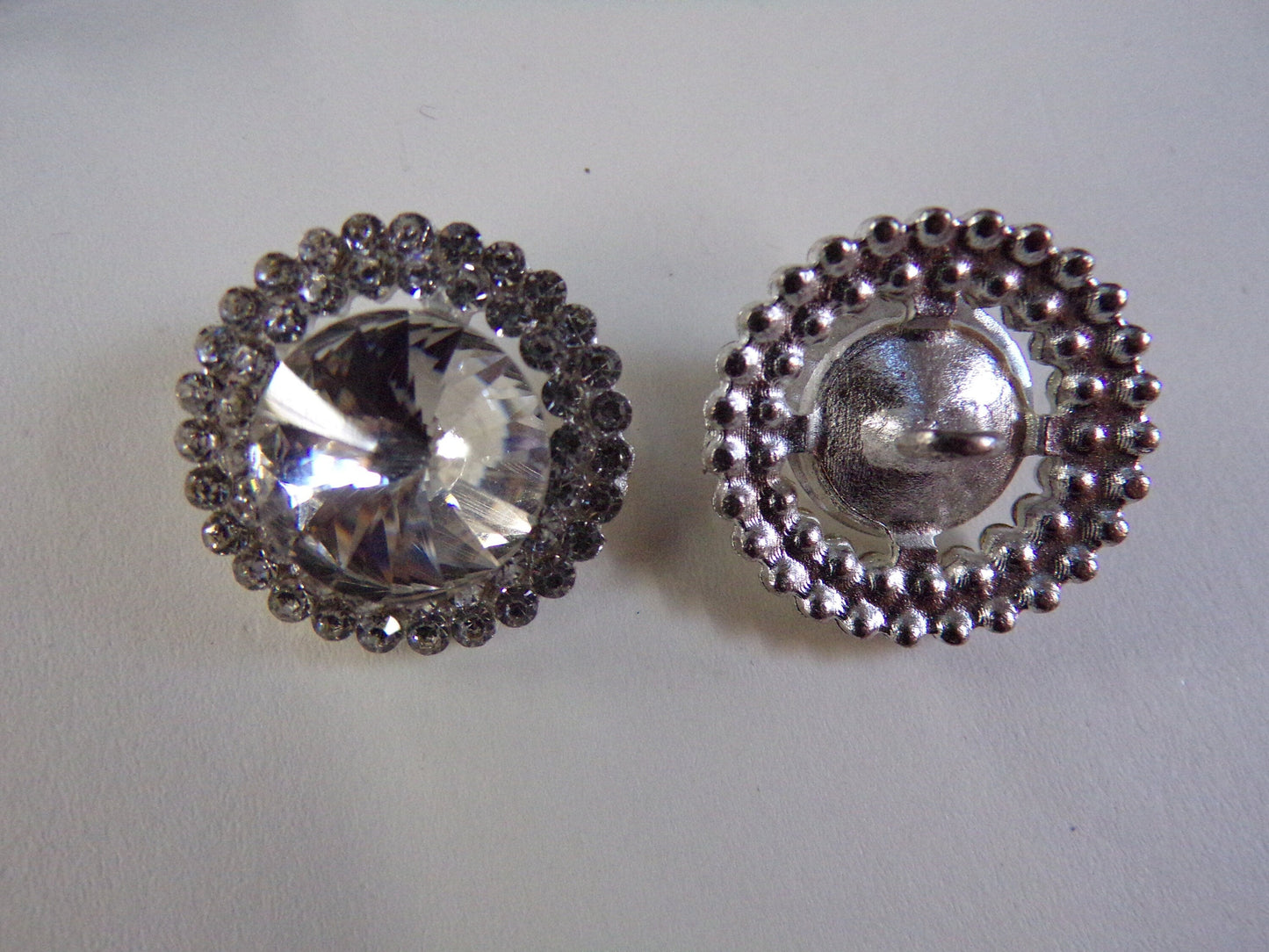 36L-23mm Diamante Metal Silver Buttons, Diamante Buttons, Perfect for Knitting Sewing, rhinestone buttons, crystal button