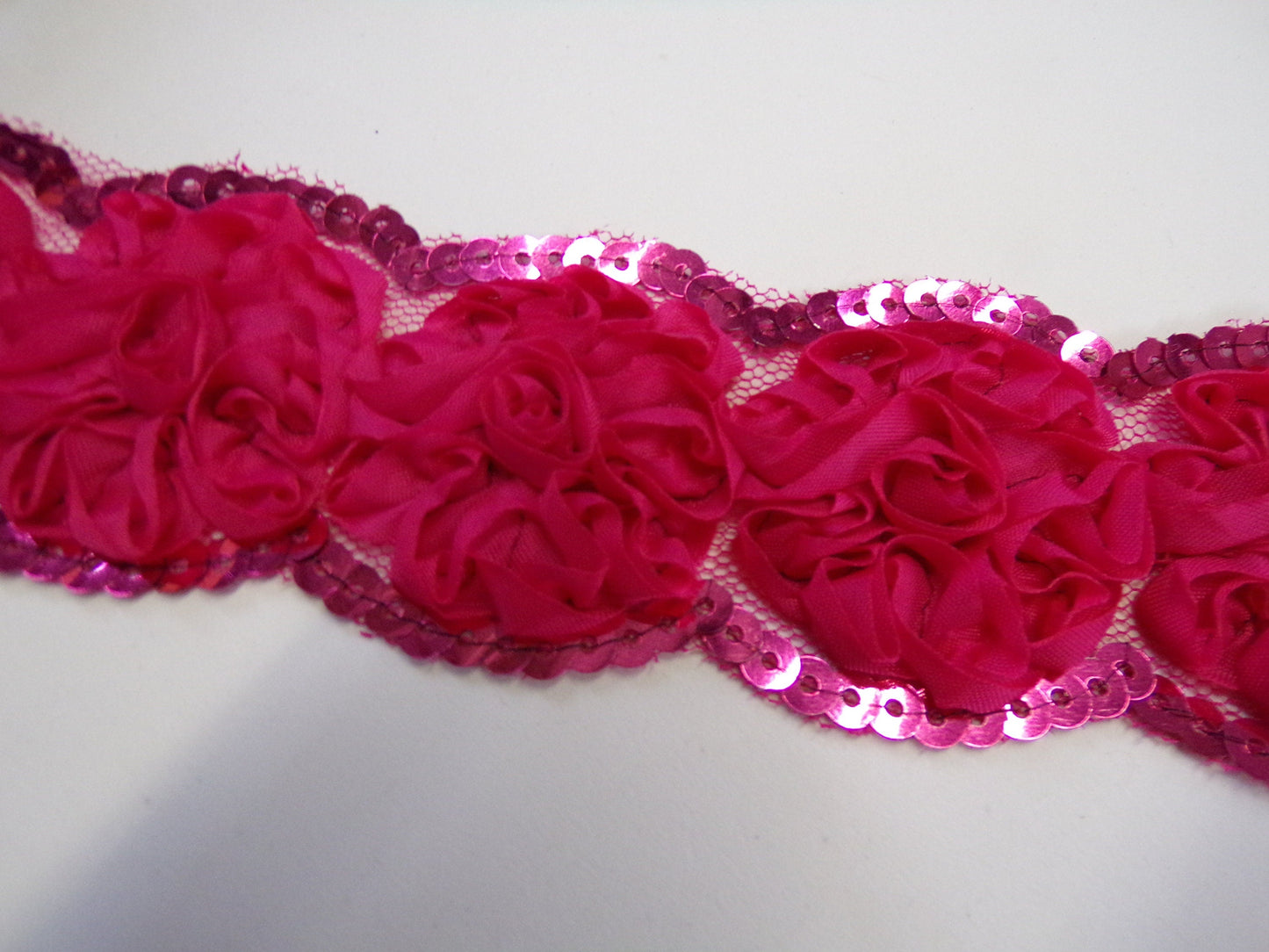 Organza Flowers Lace, Rose Tape with Sequins, 4.5cm wide, rose tape, sequins lace, floral lace
