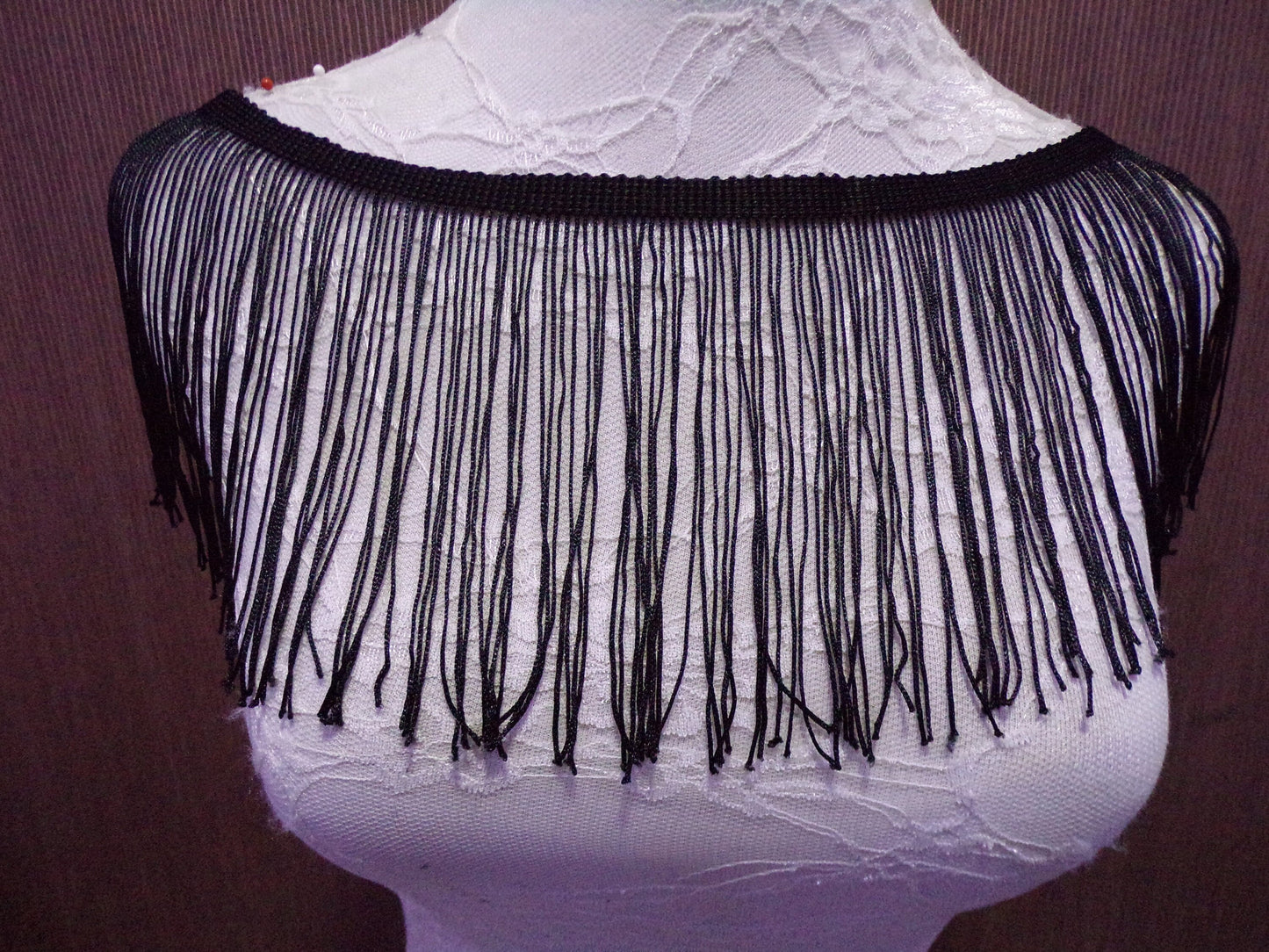 15cm Black White Fringe Trim, Sewing, Craft, Dancewear, Gatsby Dress, Party, Home, Bag, fringe