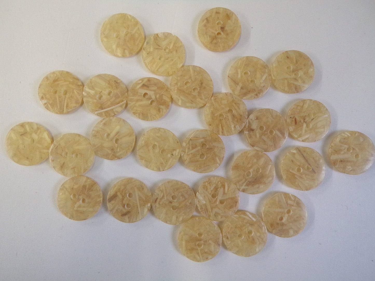 6pcs Vintage Style Buttons 15mm 24L, 18mm 28L, Beige Buttons, Ivory Buttons, Sewing, Knitting, Craft, straw button