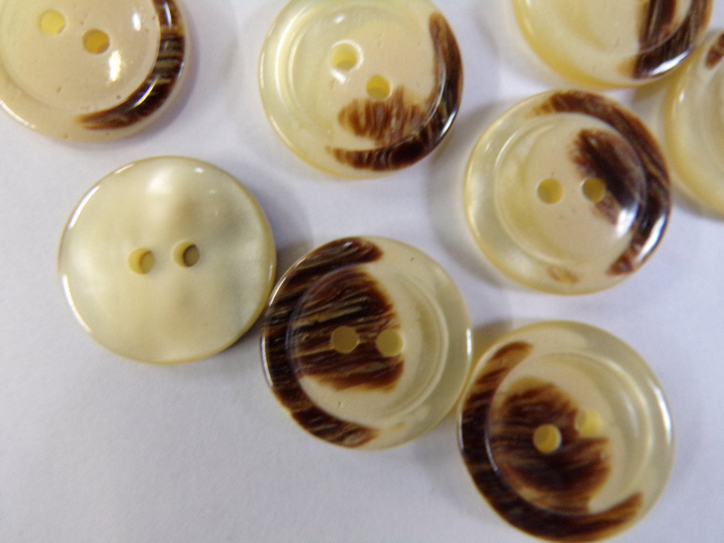 6pcs Beige Brown Pearl Buttons, 18mm 28L, Ivory Shimmer Buttons, Pearly Sheen Buttons, Glitter Buttons