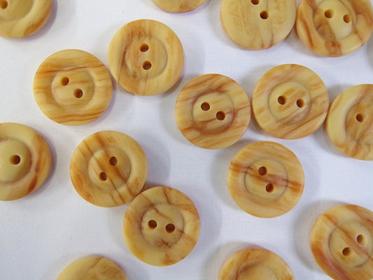 6 pcs Beige Matt Buttons, 2-hole 18mm 28L, Imitation Wood, Brown Buttons, Shirt Buttons, Coat Buttons, Sewing Button