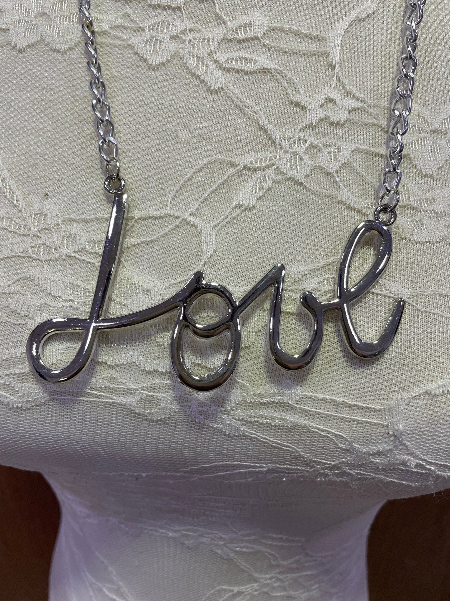 Necklace, silver necklace, love, love necklace