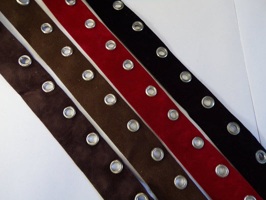 1 Meter - 1", Suede eyelet tape, eyelet tape, eyelets Active, for Home, Clothes, Sewing, Crafts, velvet eyelet tape, 4 colours, eyelets